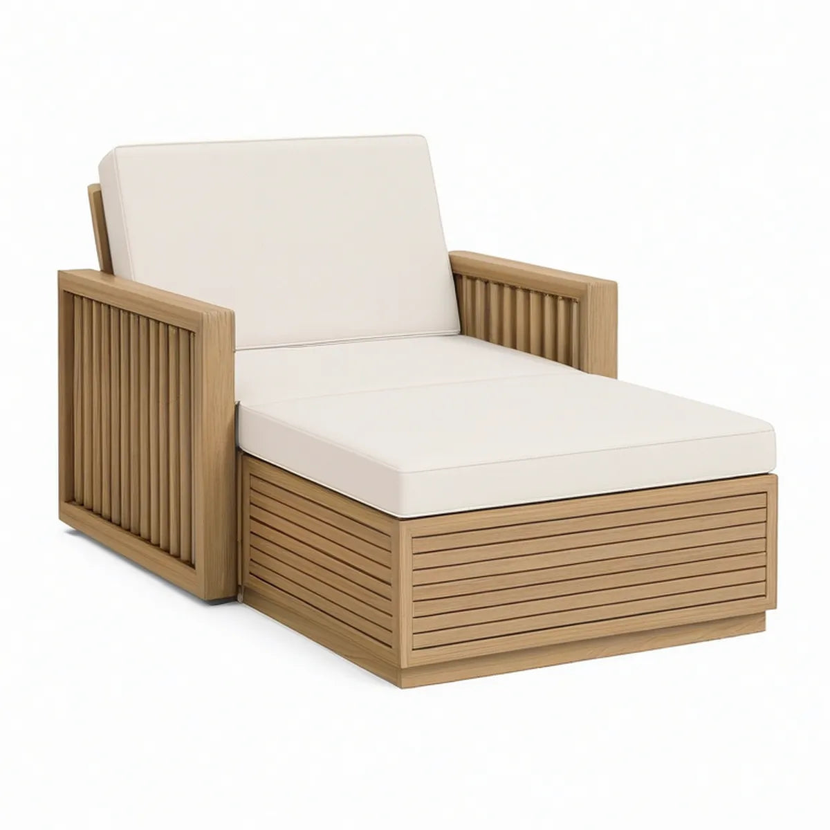 Poltrona de Jardim em Madeira Maciça de Teca com Almofadas Bege 100 x 100 x 78 cm